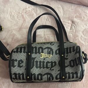 Juicy Couture y2k Black and Gray barrel bag